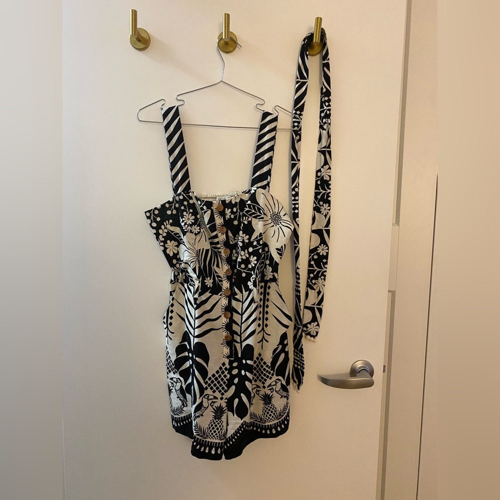 Rachel Zoe Black and White Patterned Skirt